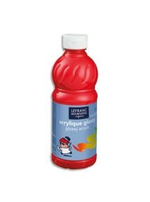 Peinture acrylique Glossy, flacon de 500ml, rouge vif