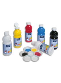 Peinture acrylique Glossy, flacon de 500ml, lot de 6 couleurs assorties