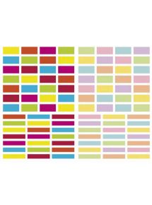 Gommette rectangle, 196 gommettes assorties couleur vives et pastels assorties