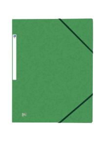 Chemise 3 rabats à élastiques TOP FILE+ en carte lustrée 4/10ème 390g, vert