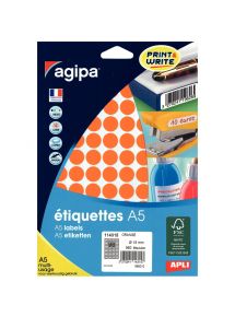 Etui de 960 pastilles adhésives diamètre 15 mm orange