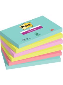Paquet de 6 blocs de 90 feuilles Super Sticky post-it, 76 x 127 mm, Coloris cosmic