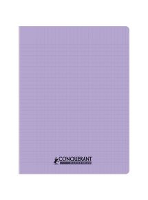 Cahier piqûre 96 pages Conquérant, 17x22 cm, seyès, couv PP lilas