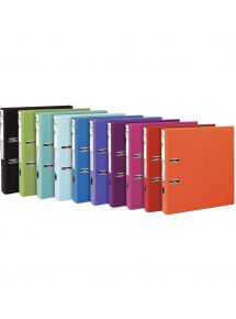 Carton de 10 classeurs à levier PREM'TOUCH format A4+, dos 5 cm, couleurs pastel assorties