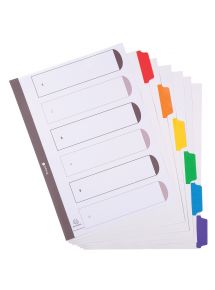 Jeu de 6 intercalaires en carte renforcés mylar, pour format A4