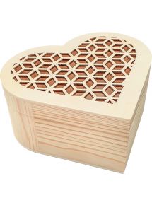Boîte en bois forme coeur ajouré
