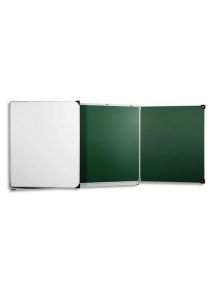 Tableau tryptique émaillé 120x400cm, blanc & vert