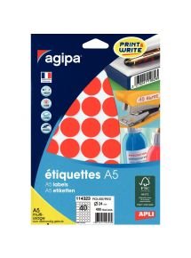 Etui de 400 pastilles de couleur diamètre 24mm rouge