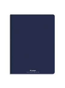 Cahier polypro 24x32cm, 96p, grands carreaux, bleu marine