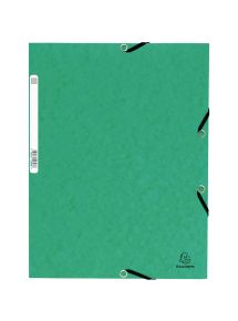 Chemise 3 rabats à élastique en carte lustrée Top File, format A4, vert