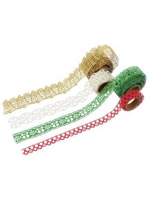Lot de 4 rouleaux de ruban papier adhésif thème Noël