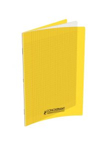 Cahier polypro 24x32cm, 48p, grands carreaux, jaune