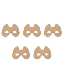 Lot de 5 masques CHAT en carton pour enfant