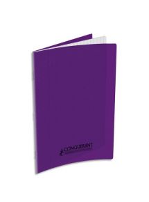 Cahier polypro 17x22cm, 48p, grands carreaux, violet