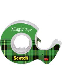 Rouleau adhésif Scotch Magic et dévidoir 19mmx7,5m