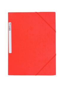 Chemise 3 rabats à élastiques en carte grainée 5/10ème 450g, rouge