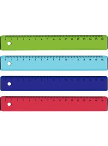 Lot de 36 règles en plastique 16cm coloris assortis