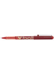 Stylo roller pointe métal Pilot V Ball 07, écriture 0,5mm, rouge