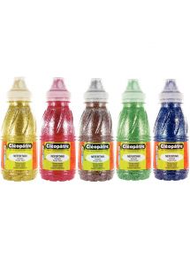 Lot de 5 Flacons 250 ml de peinture pailletée, assortiment 2