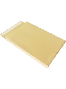 Paquet de 50 pochettes kraft armé 229x324mm 130g soufflet 30mm bande siliconée