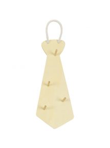 Lot de 3 cravates porte-clés en bois