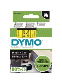 Recharge Dymo D1 9 mm x 7 m noir et jaune