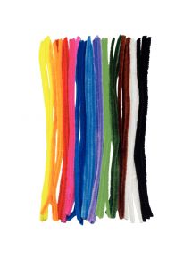 Sachet de 36 chenilles diamètre 6mm longueur 30cm. 12 coloris assortis