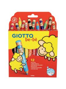 Crayon de couleur Maxi Giotto Bébé + 1 Taille-crayon, boîte de 12