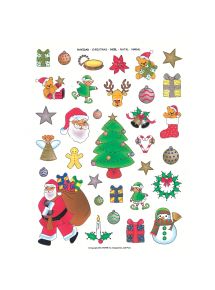 Pochette de 198 gommettes thème Noël assortis