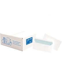 Boite de 500 enveloppes blanches 110x220mm 80g bande siliconée