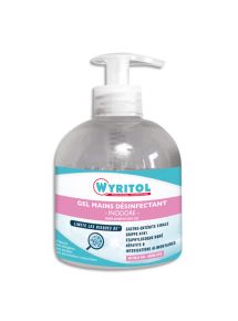 Gel hydro-alcoolique désinfectant pour les mains sans parfum, flacon de 300ml