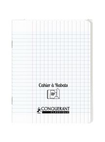 Cahier polypro avec rabat 17x22cm, 48p, grands carreaux, incolore