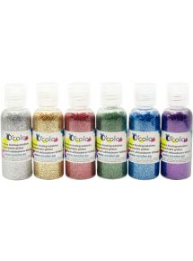 Shaker de paillettes biodégradables 6x22grammes coloris assortis