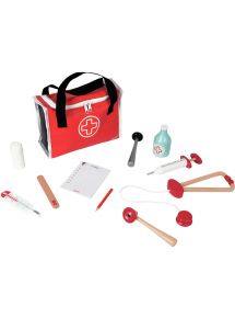 Mallette du docteur + 10 accessoires en bois