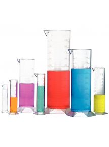 Lot de 7 éprouvettes plastiques transparentes