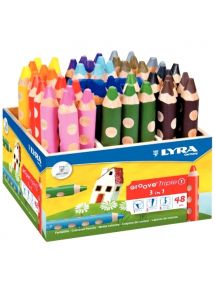 Pack de 48 crayons de couleur gros module + 2 taille-crayons assortis