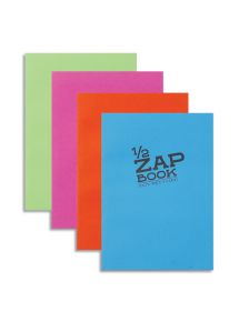 Cahier encollé Demi Zap Book de 80 feuilles de papier croquis blanc, 80 g/m², 14,8x21cm