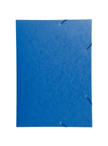 Chemise 3 rabats à élastiques en carte lustrée 600g format A3, bleu