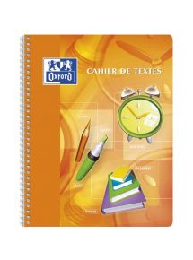 Cahier de textes polypro 17x22cm, 148p, 90g, spirale