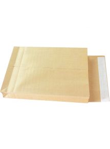 Paquet de 50 pochettes kraft armé 260x330mm soufflet 50mm bande siliconée