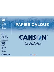 Calque satin 24x32cm, 70g, pochette de 12 feuilles