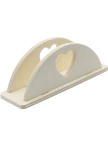 Porte serviettes en bois motif coeur