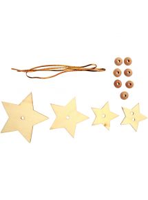 Lot de 10 suspensions étoiles 3D en bois