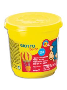 Pâte à jouer Giotto BE-BE, lot de 8 pots de 220g, jaune