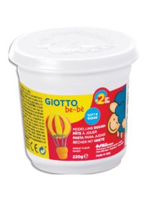 Pâte à jouer Giotto BE-BE, lot de 8 pots de 220g, blanc