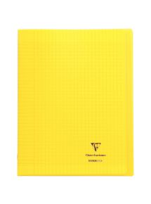 Cahier piqûre 96 pages Koverbook, 24x32 cm, seyès 90g, couverture polypropylène jaune