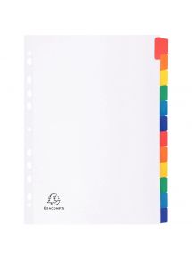 Jeu de 12 intercalaires en carte renforcés mylar, pour format A4