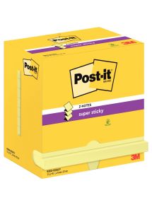 Lot de 12 blocs de 90 feuilles Z-Notes Super Sticky post-it, 76 x 127 mm, couleur : jaune