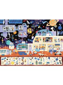 Puzzle cherche et trouve 150 pièces, dans l'espace