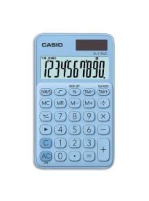 Calculatrice de poche Casio 10 chiffres bleue clair